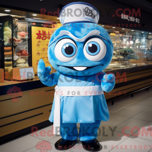 Máscara de sushi azul com...