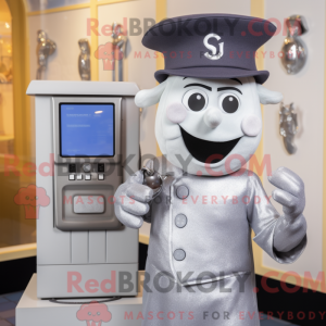 Sølv Phone maskot kostume...
