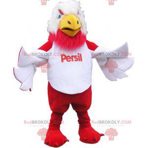 Mascotte d'oiseau géant blanc et rouge - Redbrokoly.com