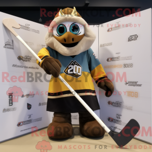 Tan Ice Hockey Stick maskot...