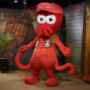 Rød Medusa maskot kostume...