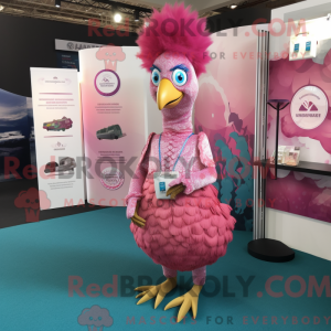 Pink Peacock maskot kostume...