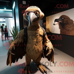 Brun Vulture maskot kostume...