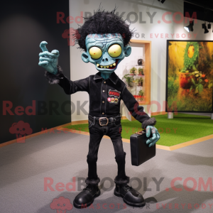 Czarna maskotka zombie w...