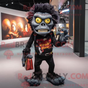 Máscara de zumbi preta com...