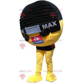 Gigantische zwarte en gele microfoonmascotte - Redbrokoly.com