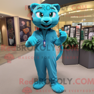 Cyan Jaguar Maskottchen...