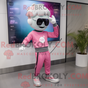 Grå rosa maskotdraktfigur...