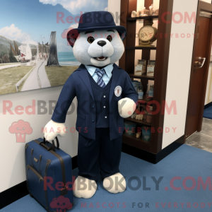 Navy Advokat maskot kostyme...