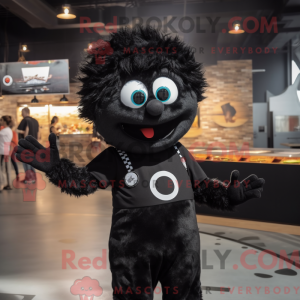Sort pizza maskot kostume...