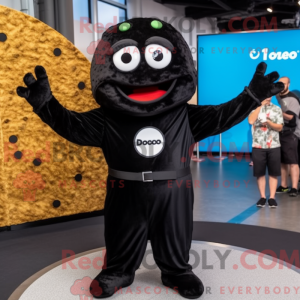 Sort pizza maskot kostume...