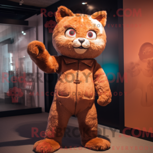 Brown Cat mascot costume...