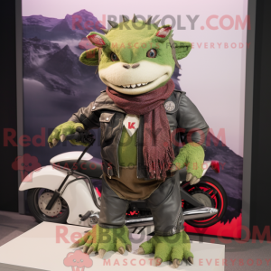 Olive Axolotl Maskottchen...