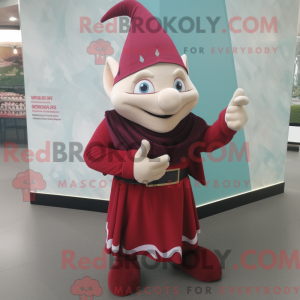 Maroon Elf mascottekostuum...