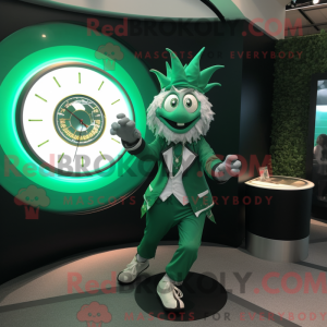 Green Contortionist mascot...