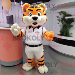 Peach Tiger maskot kostume...