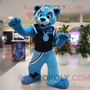 Sky Blue Panther mascotte...
