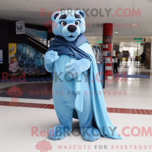 Sky Blue Panther mascotte...