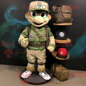 Cream Green Beret maskot...