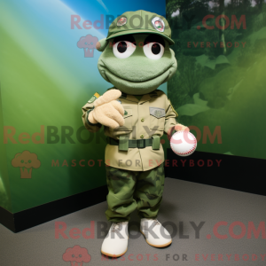 Cream Green Beret mascot...