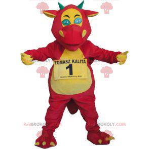 Giant dragon mascot red yellow and green - Redbrokoly.com