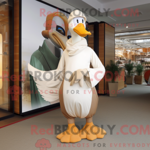 Tan Swan maskotdraktfigur...