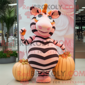 Peach Zebra-mascottekostuum...