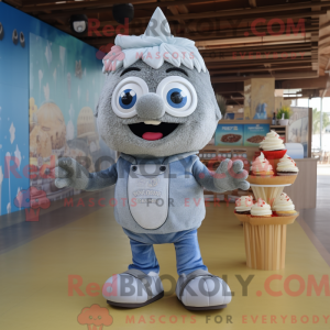 Sølv Cupcake maskot kostume...
