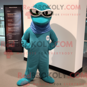 Teal Python mascot costume...