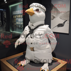 Hvit Blackbird maskot drakt...