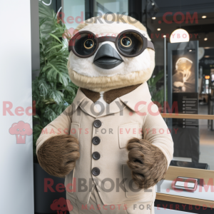 Beige Sloth mascot costume...