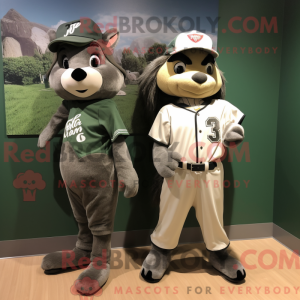 Olive Skunk-mascottekostuum...