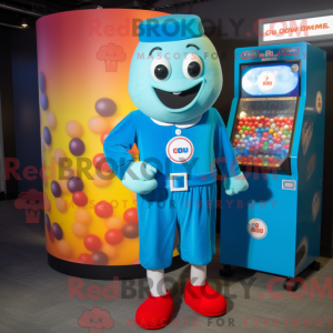 Personnage mascotte bleu...