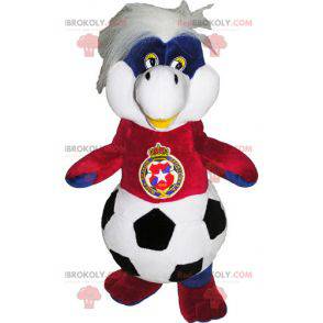 Mascotte di peluche con corpo a palloncino e maglia da calcio -