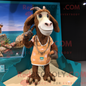 Brown Boer Goat mascot...