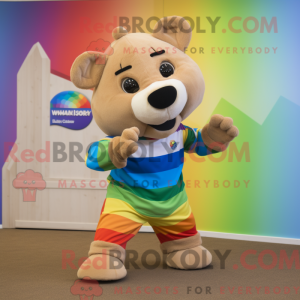 Tan Rainbow maskot kostume...