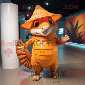 Orange Armadillo maskot...