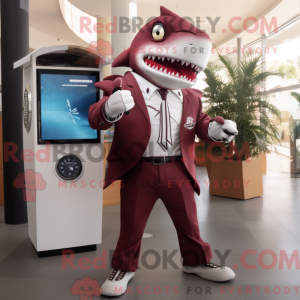 Maroon Megalodon maskot...