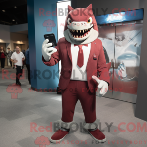 Maroon Megalodon mascot...