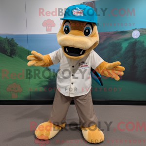 Tan Barracuda maskot...