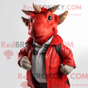 Rød Triceratops...