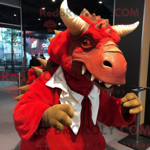 Rød Triceratops...