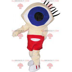 Mascota divertida del muñeco de nieve con una cabeza de ojo