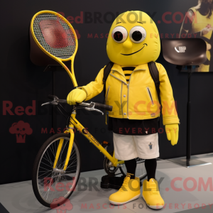 Yellow Tennis Racket mascot...