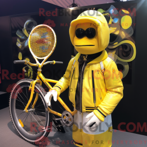 Gul tennisracket...