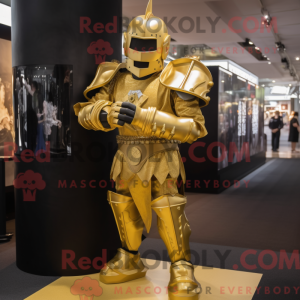 Gold Medieval Knight mascot...