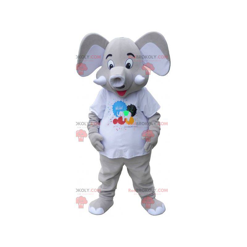 Grande mascote elefante cinza - Redbrokoly.com