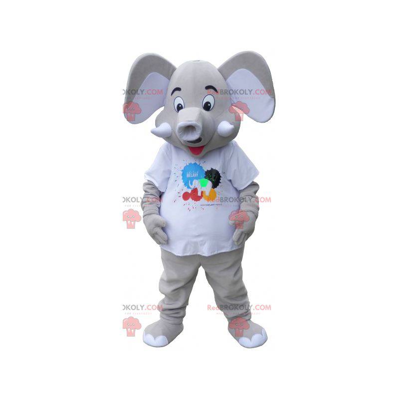 Mascota elefante gris grande - Redbrokoly.com