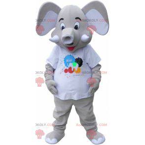 Grande mascote elefante cinza - Redbrokoly.com