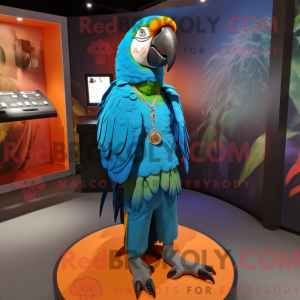 Turkis ara maskot kostume...